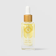 Sorella Apothecary Facial Nectar 0.9 fl oz in a clear glass dropper bottle with gold label and white dropper cap on a light gray background