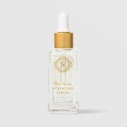 Sorella Apothecary Main Squeeze Hydrating Serum 0.9 fl oz in a clear glass dropper bottle with gold collar and white dropper on a light gray background