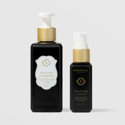 Sorella Apothecary Orange You Jelly Cleanser shown in both 5.7 oz and 2 oz black pump bottle sizes on a light gray backgroun