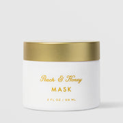 Sorella Apothecary Peach and Honey Mask 2 fl oz in a white jar with gold lid on a light gray background