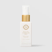 Sorella Apothecary Watermelon Mint Hydrating Mist 1 fl oz in a white pump bottle with gold collar on a light gray background