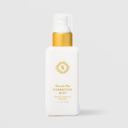 Sorella Apothecary Watermelon Mint Hydrating Mist 4 fl oz in a white pump bottle with gold collar on a light gray background