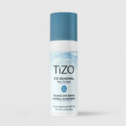 TiZO Eye Renewal Non-Tinted SPF 20 Firming Eye Repair Mineral Sunscreen 15g in white pump bottle with teal cap