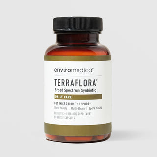 Enviromedica Terraflora Daily Care Broad Spectrum Synbiotic 60 veggie capsules, shelf-stable spore-based probiotic and prebiotic supplement for gut microbiome support