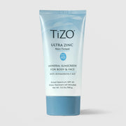 TiZO Ultra Zinc Non-Tinted SPF 40 mineral sunscreen 100g in light blue squeeze tube for body and face with antioxidants C and E