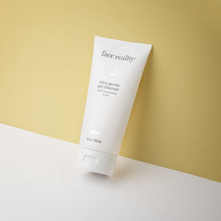 Ultra gentle gel cleanser with yellow background
