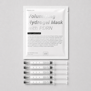 House of PLLA Volumizing Hydrogel Mask with PDRN and 5 Volume Boost Spicule Cream syringes - one treatment flat lay