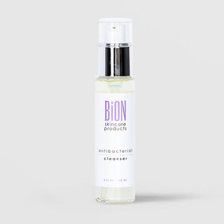 BiON Skincare Antibacterial Cleanser 120ml in clear pump bottle with silver cap for acne-prone and oily skin