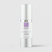 BiON Skincare Mandelic 15% Serum 30ml in white pump bottle with silver cap for acne hyperpigmentation and fine lines