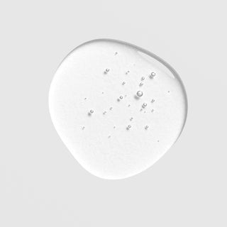 Circadia Chrono-Calm Calming Serum texture swatch showing clear lightweight water-based gel consistency with micro-bubbles