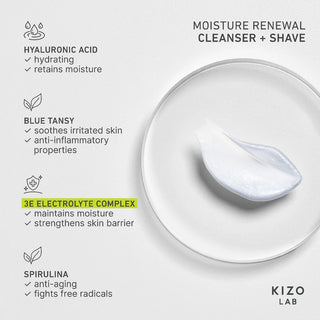 Kizo Lab Moisture Renewal Cleanser + Shave info