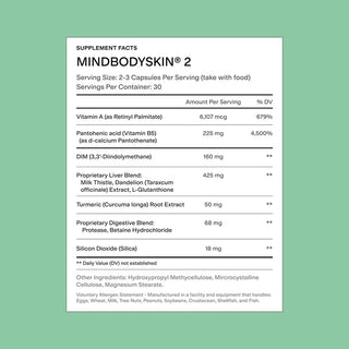 CLEARSTEM MINDBODYSKIN 2 NO 5HTP Hormonal Acne Supplement - Art of Skin Care