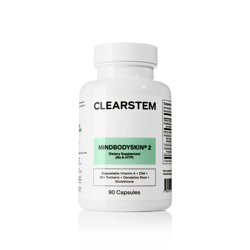 CLEARSTEM MINDBODYSKIN 2 NO 5HTP Hormonal Acne Supplement | Free U.S. Shipping on Orders $49+ CLEARSTEM MINDBODYSKIN 2 NO 5HTP Hormonal Acne Supplement | Free U.S. Shipping on Orders $49+