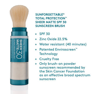 Colorescience Sunforgettable Total Protection Sheer Matte SPF 30 Sunscreen Brush - Art of Skin Care