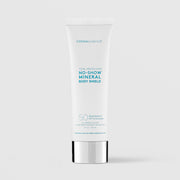 Colorescience Total Protection No-Show Mineral Body Shield SPF 50 broad spectrum sunscreen in a white tube with silver base, 4 fl oz