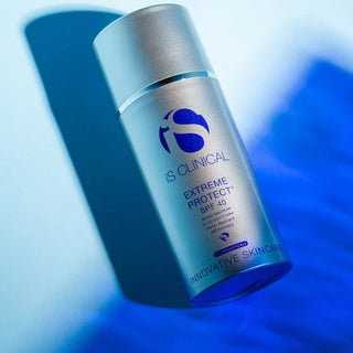 iS Clinical Extreme Protect SPF 40 on blue