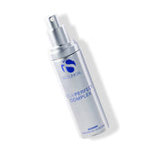 bottle of iS Clinical NeckPerfect Complexwith cap off on a white background