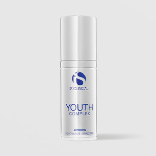 iS Clinical Youth Complex white airless pump bottle with white cap, cosmeceuticals innovative skincare