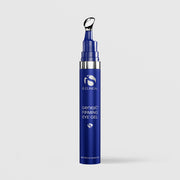 iS Clinical GeneXC Firming Eye Gel cobalt blue pen-style applicator tube with silver metal cooling tip, innovative skincare