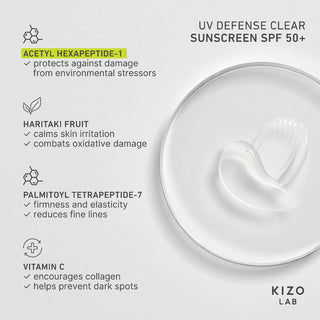 Kizo Lab UV Defense Clear Sunscreen SPF 50+ info