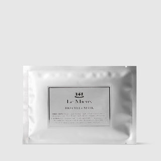 Le Mieux Bio Cell+ Mask brighten and clarify facial sheet mask single-use silver foil packet. Available at Art of Skin Care