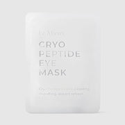 Le Mieux Cryo Peptide Eye Mask cryotherapy-inspired cooling depuffing instant refresh under-eye patch single-use white frosted packet. Available at Art of Skin Care