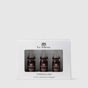 Le Mieux Stemcell EGF stem cell epidermal growth factor facial serum set of 3 amber glass vials 0.33 oz 10 ml each in white windowed gift box. Available at Art of Skin Care