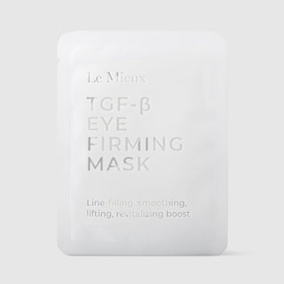 Le Mieux TGF-Beta Eye Firming Mask line-filling smoothing lifting revitalizing boost under-eye patch single-use white frosted packet. Available at Art of Skin Care