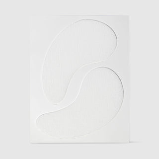 Le Mieux TGF-β Eye Firming Mask single-use under-eye patches on backing sheet, available at Art of Skin Care. Shown as one pair of white crescent-shaped eye patches designed to contour under the eye area
