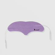MyoLift conductive microcurrent forehead mask in lavender purple with scalloped edges and dual snap connectors for brow lifting treatment