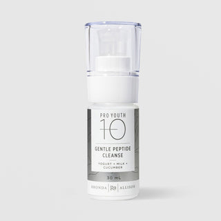 Rhonda Allison Pro Youth 10 Gentle Peptide Cleanse with yogurt milk and cucumber facial cleanser 30mL pump bottle