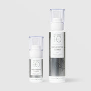 Rhonda Allison Pro Youth 10 Gentle Peptide Cleanse with yogurt milk and cucumber facial cleanser shown in both 30mL and 120mL pump bottle sizes