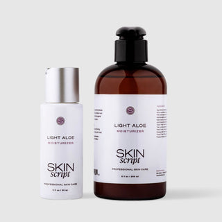 
Skin Script Light Aloe Moisturizer 2 oz & 8 oz – Lightweight Aloe Face Moisturizer for Oily & Sensitive Skin | Art of Skin Care
