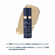 skinbetter science sunbetter Tone Smart SPF 75 Lotion 15mL navy bottle with tinted mineral swatch, 100% mineral actives water-resistant 80 minutes
